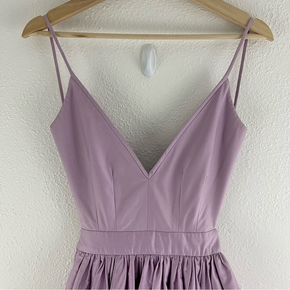 CONTRARIAN Lilac Light Purple Barbara Bibb V Neck Backless Formal Mini Dress - Picture 5 of 13